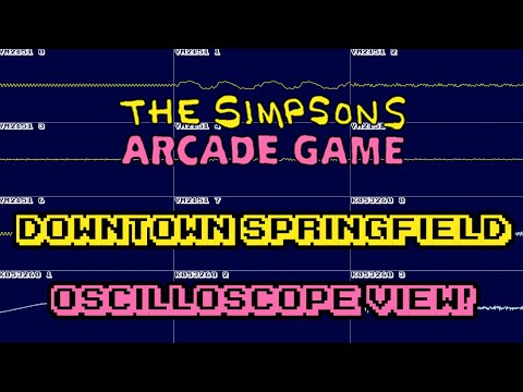 The Simpsons Arcade Game (ARCADE) - Downtown Springfield - In Oscilloscope View!