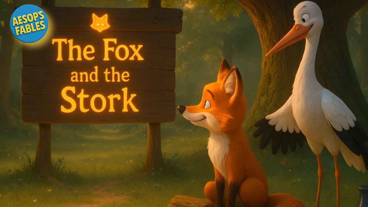 Aesop’s Fables #014 | The Fox and the Stork | Moral Story for Kids