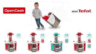 Suskleidžiama žaislinė virtuvėlė vaikams | Ant ratukų su garso efektais ir priedais | Tefal OpenCook | Smoby