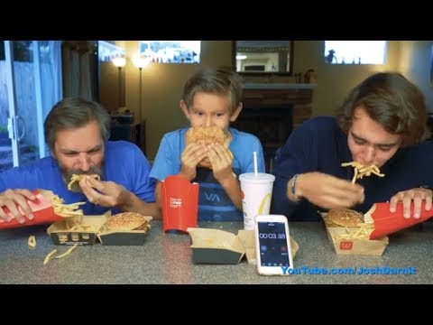 LOL OMG, Evan ate the whole thing!!! Grand Mac Meal Challenge FAIL, Josh Darnit Family Edition Video