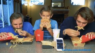 LOL OMG, Evan ate the whole thing!!! Grand Mac Meal Challenge FAIL, Josh Darnit Family Edition