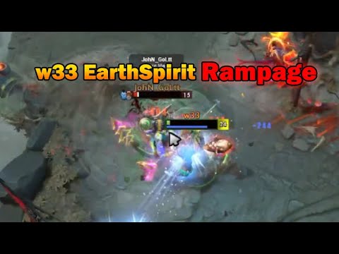 w33 Gets a Rampage With Earth Spirit Mid Dota 2