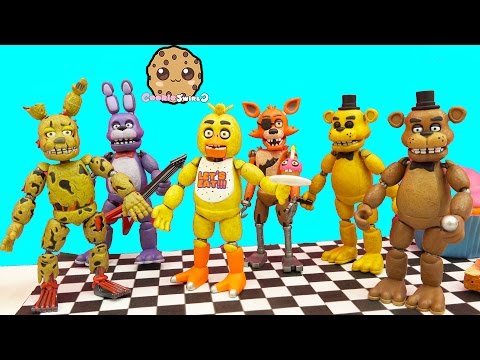 Complete Set Of Five Night's At Freddy's Funko Action Figures + Bonus Spring Trap