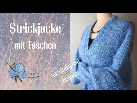 Strickjacke mit Taschen - super kuschelig!  Ca 1230 m (x2), Gr. M-L