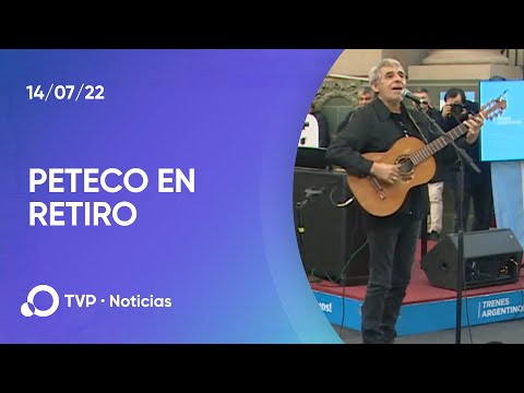 Peteco Carabajal sorprendió a los usuarios del tren