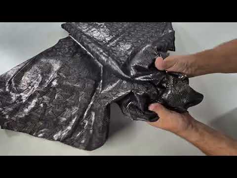 SILVER BLACK METAL COWSUEDE LEATHER 5418