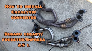 Replacing a catalytic converter on a Subaru Legacy #car #repair #channel