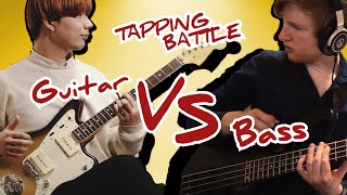 OW MY GOOOD!! it is SUUUPPPEEERRR(franky)（00:01:58 - 00:02:58） - Guitar VS Bass TAPPING BATTLE(ft. Charles)