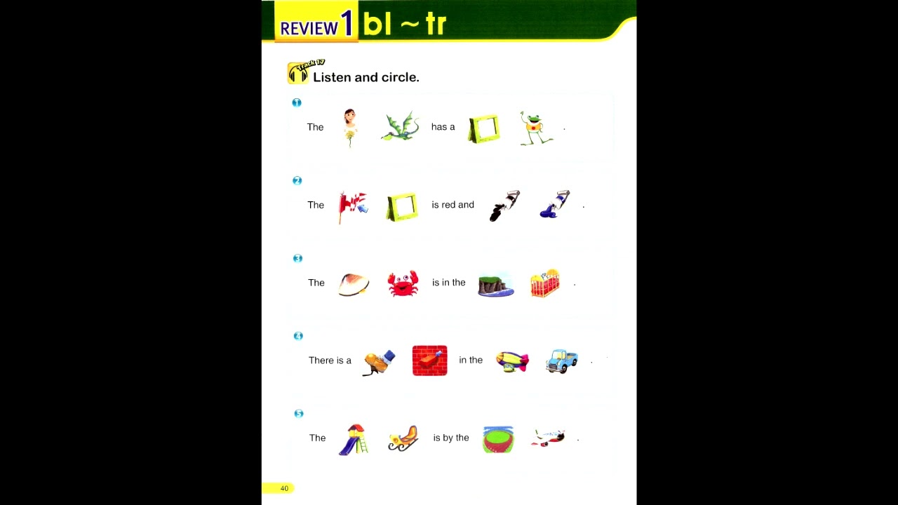 Smart Phonics 4 #phonics 4 page  40  #smart  phonics4  review1  bl   tr