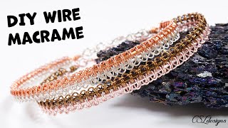 Two colour wire macrame bracelet tutorial ⎮ How to macrame with wire