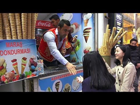 Funny Turkish Ice Cream Man in Istanbul