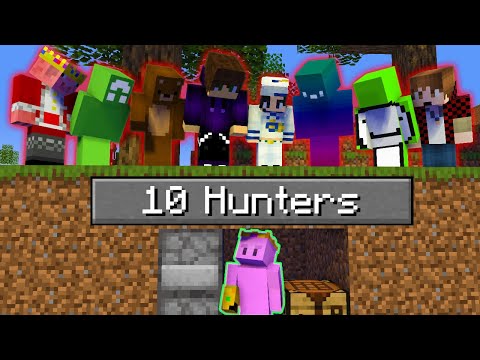 Minecraft Speedrunner VS 10 Hardcore Hunters