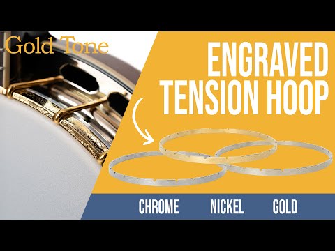 Gold Tone 11" Notched Engraved Tension Hoop (Installed) image 5