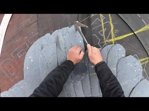 Fuß und Schieferkehle ansetzen - Live vom Schieferdach Dresden - Schieferdecker