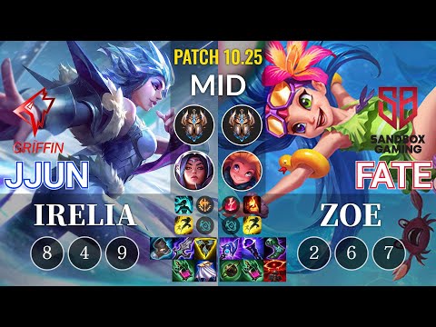 GRF jjun Irelia vs SB FATE Zoe Mid - KR Patch 10.25