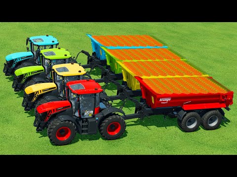 HARVEST AND TRANSPORT CARROTS WITH JCB TRACTORS - Farming Simulator 22