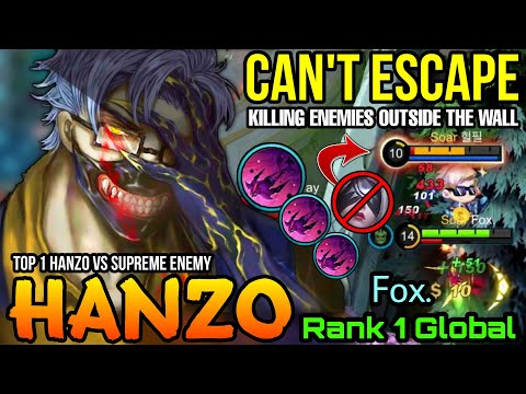 You Can't Escape Me! Hanzo VS Supreme Enemy! - Top 1 Global Hanzo by Fox. - MLBB
