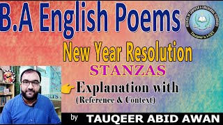 B.A English Poem New Year Resolution – Explanation with Reference and Context | PU/UOS