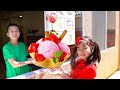 Jannie and Andrew Pretend Play Selling Ice Cream Drive Thru Shop | Funny Food Toys Story for Kids