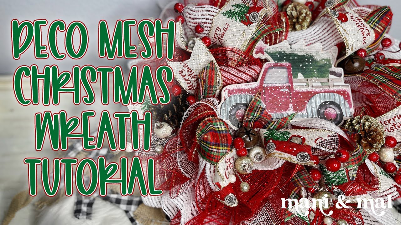 Deco Mesh Christmas Wreath Tutorial | 12 DAYS OF CHRISTMAS