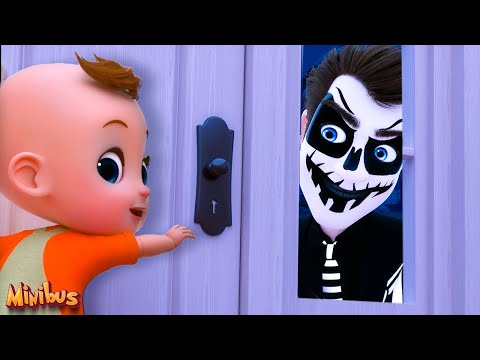 Halloween Monsters at the Door - Halloween Songs for Kids & Nursery Rhymes | Minibus