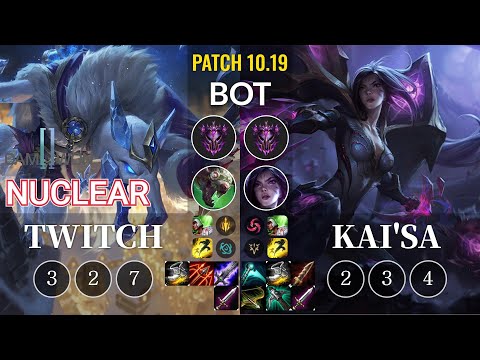 DWG Nuclear Twitch vs Kai'Sa Bot - KR Patch 10.19