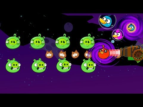 Angry Birds Collection Cannon 5 - BLAST ALL PIGS IN BLACKHOLE WITH ONE SHOT BIRDS!