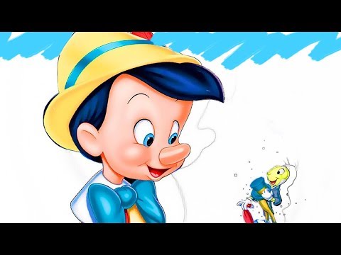 Раскрашиваем Пиноккио и Сверчок из Диснеевского мультика Волшебная Раскраска для детей