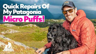 Quick Repairs To My PATAGONIA MICRO PUFFS. Getting more life from my climbing & mountaineering kit!