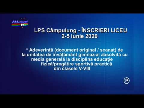 jurnal 29 05 2020 lps campulung   admitere liceu 2020   bogdan burhan