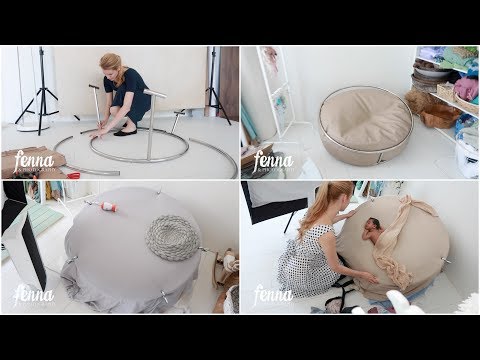 Testing a round Backdrop Stand for Newborn Photography.  An imitation from Aliexpress?