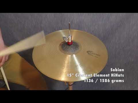 Sabian 15 Inch Crescent Element Hi Hat Cymbals 1136/1586 grams DEMO VIDEO