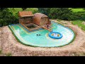200 Days We Build Modern Bamboo Resort House Fish Pond Swimming Pool Fire Pits For Cooking
