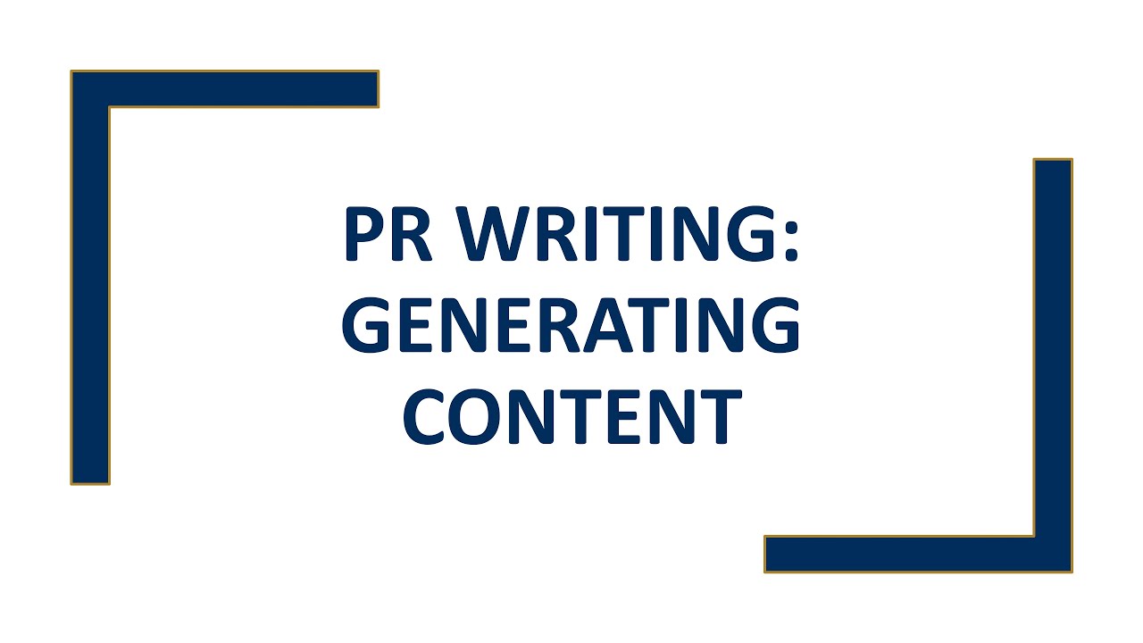 PR Writing Generating Content
