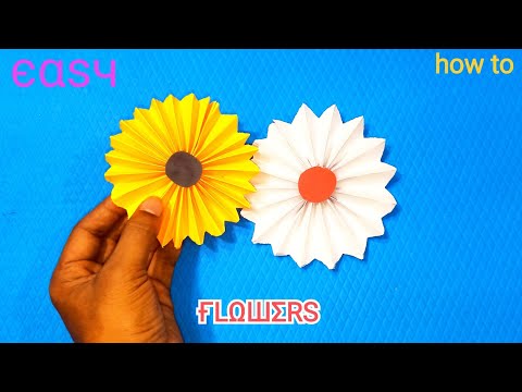 how to make flowers with paper|easy|diy|craft|art|ideas|school|origami|home/wall decoration@how to
