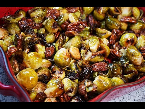 Roasted Brussels Sprouts With Candied Pecans | CaribbeanPot.com