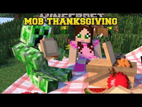 Minecraft: HOW WOULD MOBS CELEBRATE THANKSGIVING?! - MOBNIFICENT THANKSGIVING - Custom Map