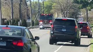 Monroe FD FM1 and Stepney Engine 102 responding to a fire on Main Street in Monroe 4/28/2025