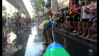 SONGKRAN 2019: World's Largest Water Fight in Bangkok Thailand - LIVE TRAVEL VLOG
