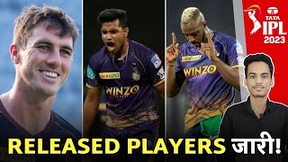 KKR Confirmed RELEASED Players | IPL 2023 | Cummins | Shivam Mavi | Finch | Dr. Cric Point