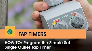Pope: Programming The Simple Set Single Outlet Tap Timer