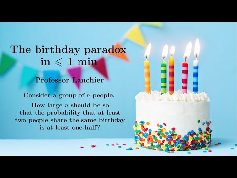 The birthday paradox in under one minute.