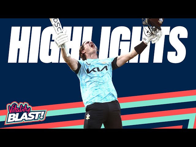 Sean Abbott Smashes 110 Off 41 Balls | Surrey v Kent Spitfires – Highlights | Vitality Blast 2023