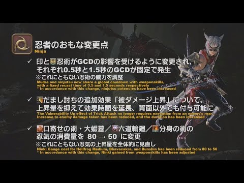 Final Fantasy XIV Update 5.1 Ninja Changes Part 1