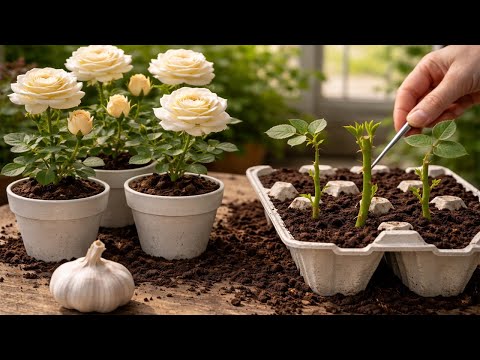Propagate Roses Using Garlic! An Extremely Fast And Effective Cutting Method!