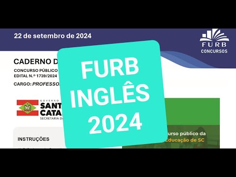 CONCURSO PROFESSOR INGLÊS - FURB - SANTA CATARINA - 2024