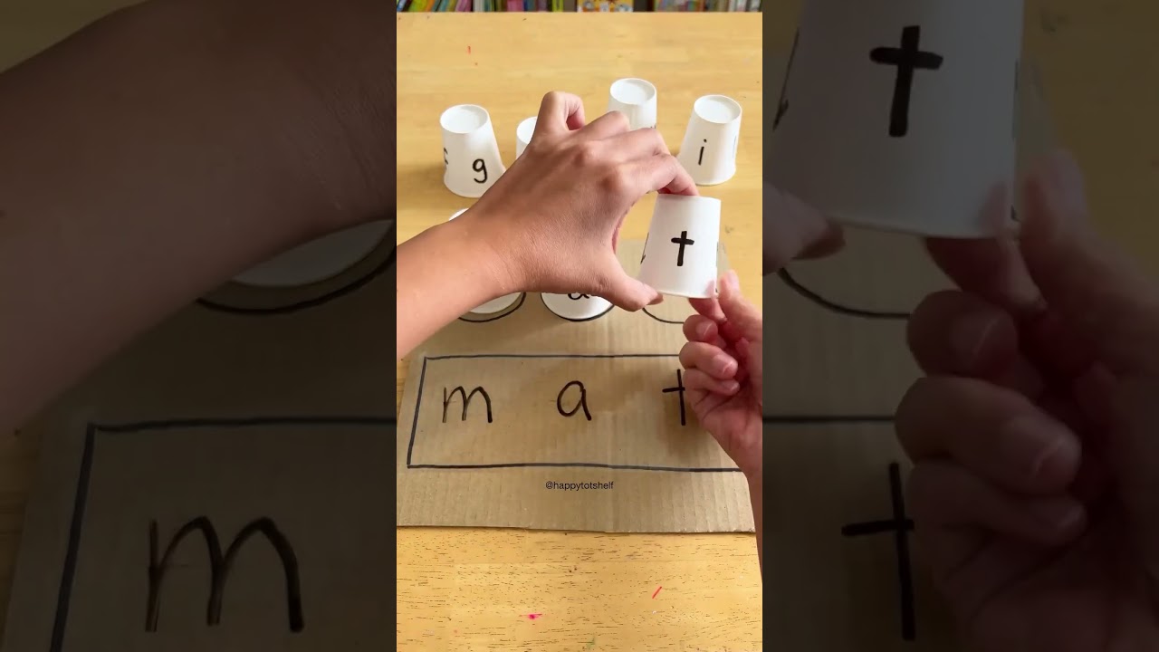Grab some paper cups and try this simple letter matching activity!  #toddleractivities #preschool