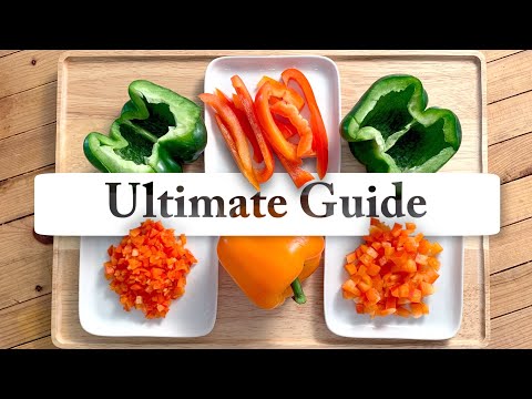 How to Cut Bell Peppers (for Fajitas, Stir Fry, Stuffing, Pizza, Salad, Spaghetti, Tacos, etc.)