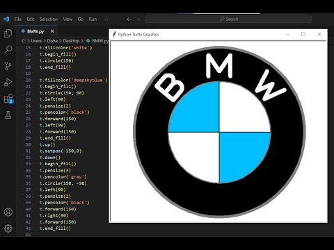 How To Create And Draw The Bmw Logo With Python Turtle Coding Python Programming