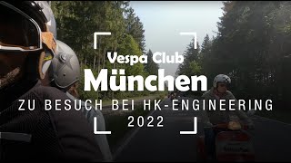 Mit dem Vespa Club München bei der exklusivsten Auto-Werkstatt für Mercedes 300 SL, HK-Engineering.